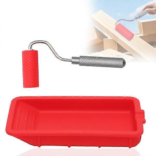 グルーローラー木工用接着剤4点セット、シリコンペイント缶用接着剤ブラシ、再利用可能なアプリケーターディスペンサー