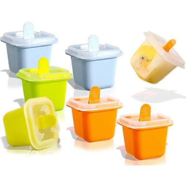 Silicone Ice Cream Molds, 6-Pack Popsicle Molds, Food Grade Popsicle Maker, Popsicle Mold with Sticks and Drip Guards