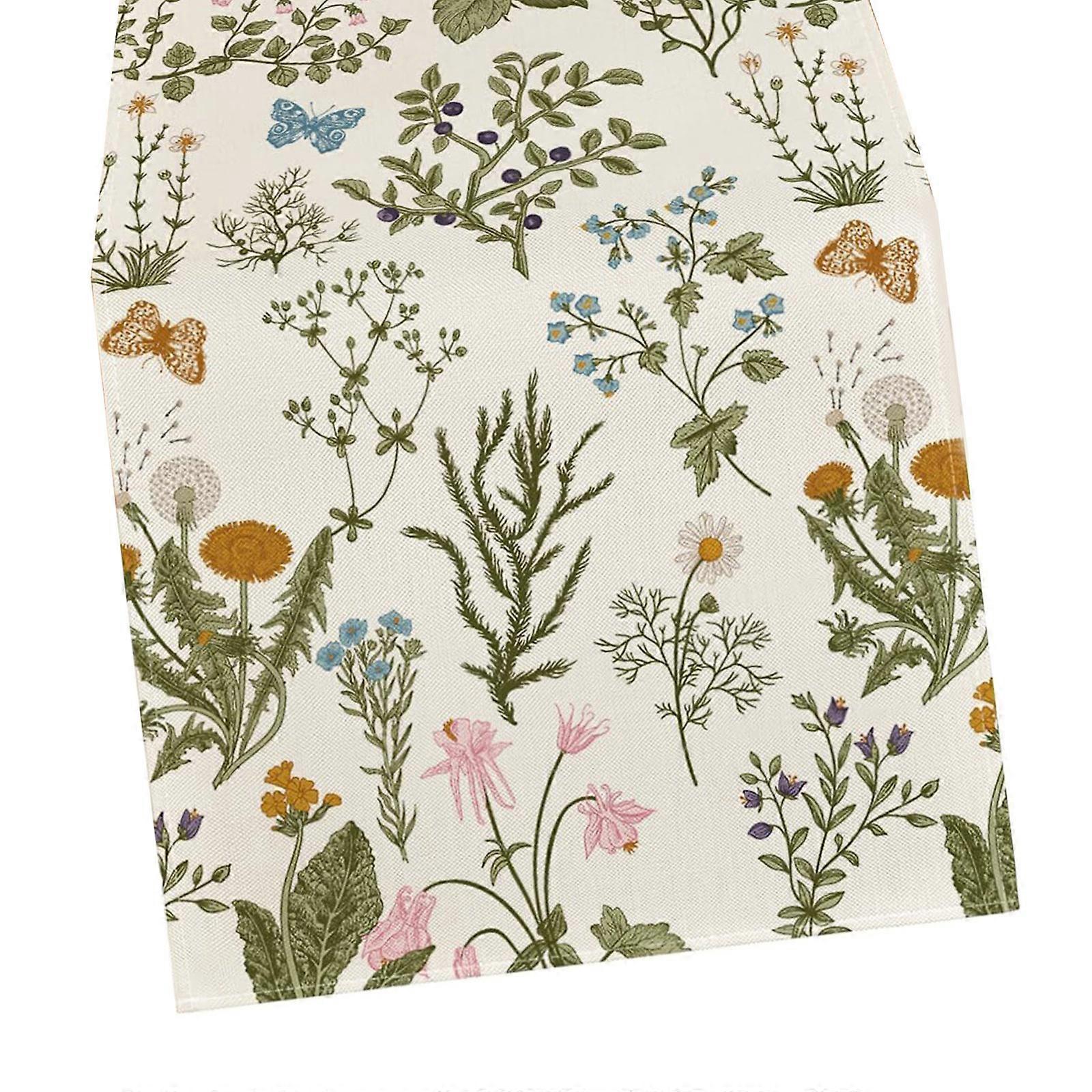 Florals Print Table Scarf With Multiple Size Sturdy Spring Home Accent  D