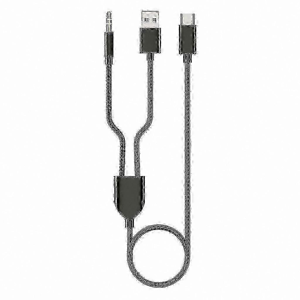 2-in-1 USB C to USB A and 3.5mm o Cable for Car Stereo Systems Hifi Sound Support