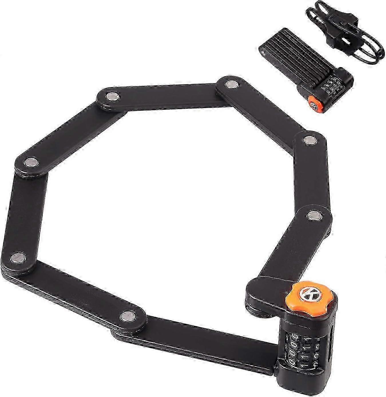 Foldable Bike Lock, Electric Scooter, Scissor-proof Bike Lock, 4-digit Code Padlock, 8-section Folding, 8 Extremely Hardened Steel Links