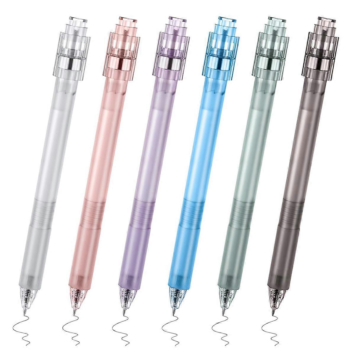 6 Pcs Fidget- Gel Pens Stress Relief 0.5mm Black Ink Fine Point Quick Dry Smooth Writing Ballpoint Anxiety Pen