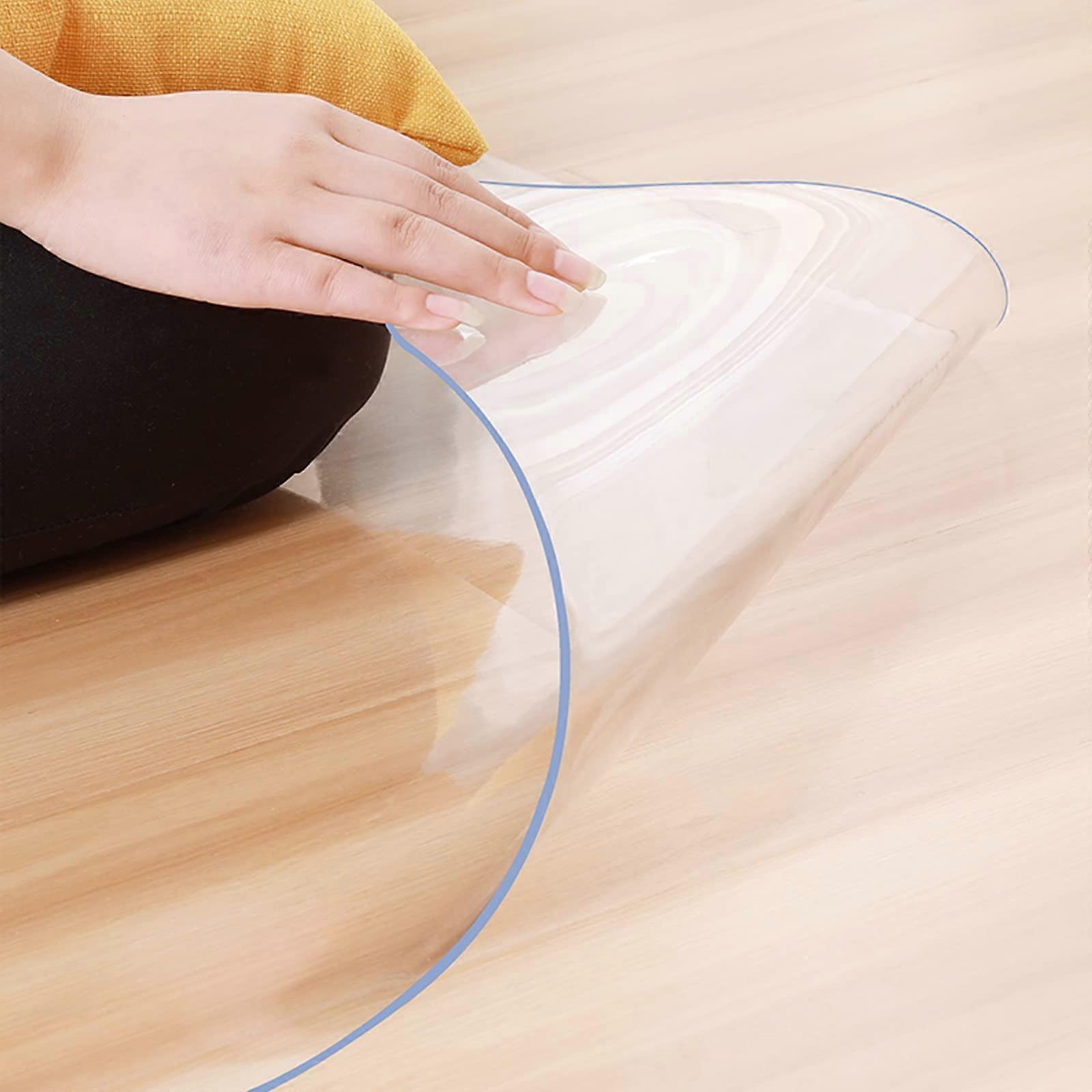 Table Protector Clear Vinyl Table Pad For Hard Floors Rectangular Office Chair Mat 120x130cm / 47.2x51.2in