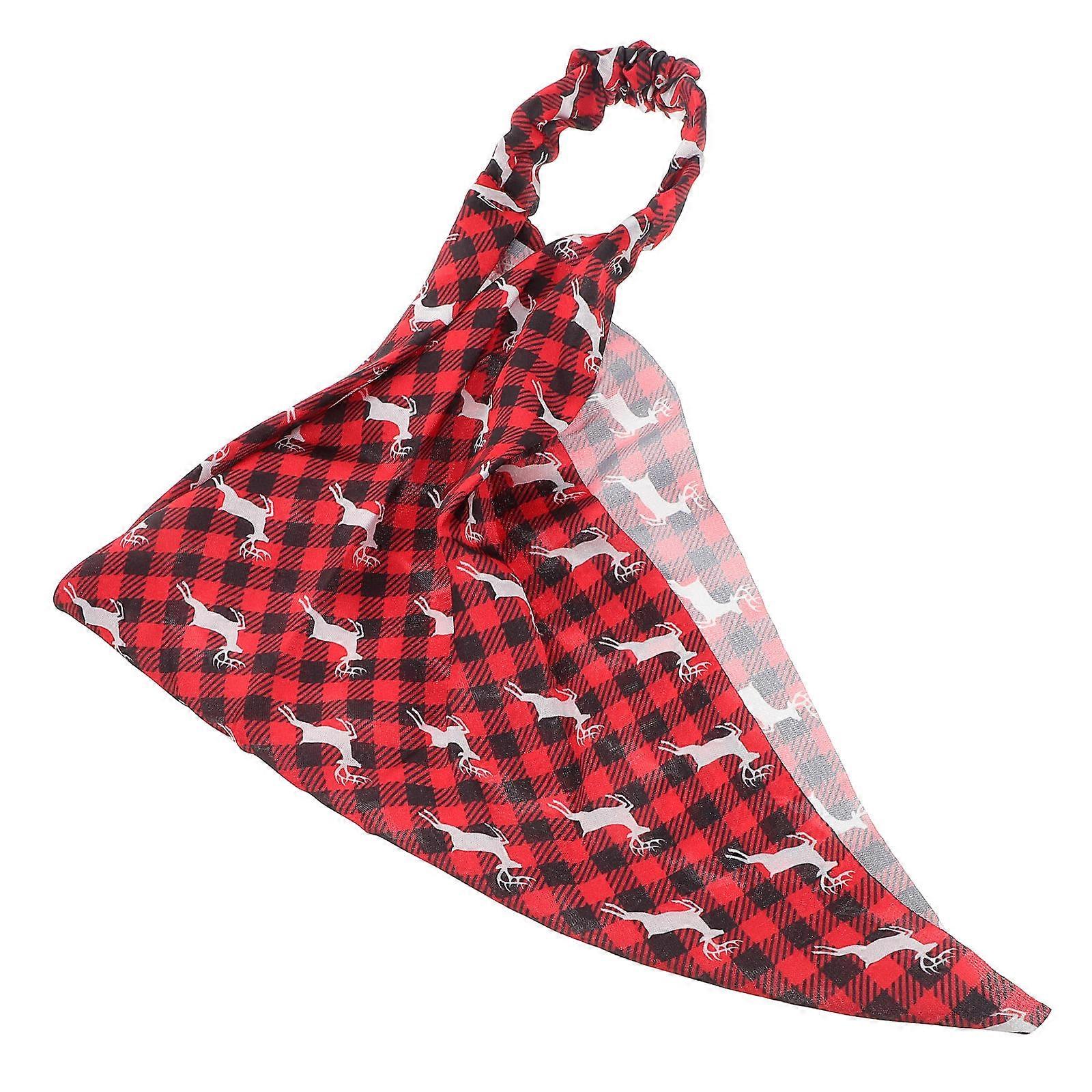 Christmas Hair Bandanas Satin Headband with Elastic Ponytail Holder