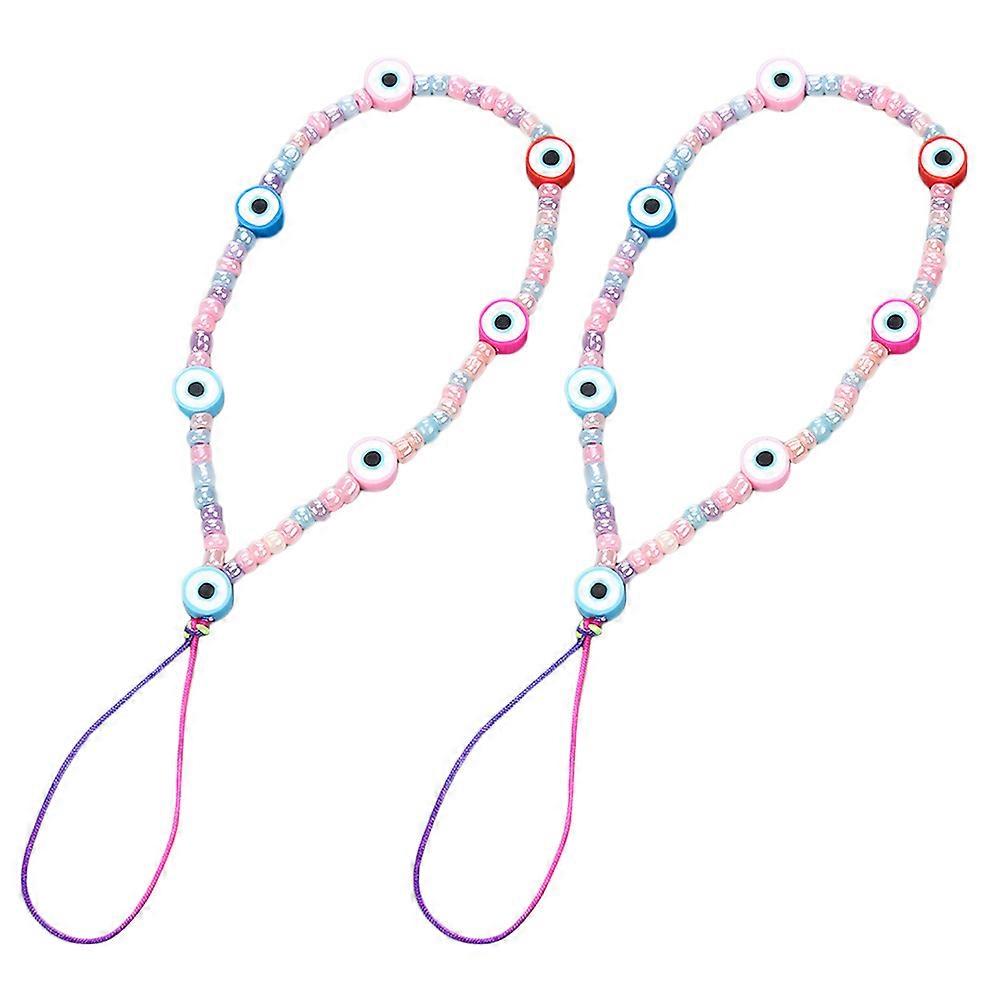 Clay Bead Rope Cellphone Hanging Lanyard for Home Assorted Color Multifunction Versatile 2pcs