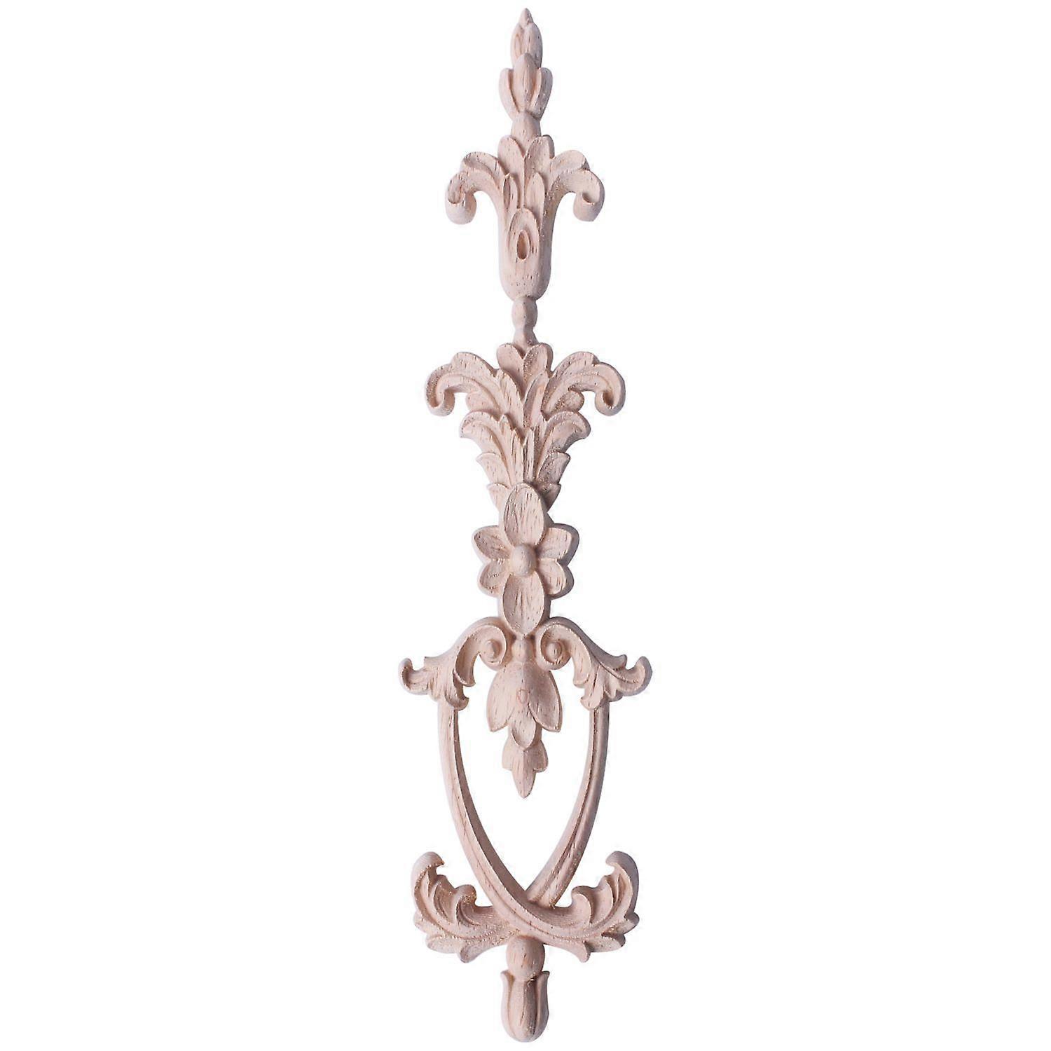 1x Wood Carved Onlay Applique Unpainted Frame Decal Home Decor 25x6cm