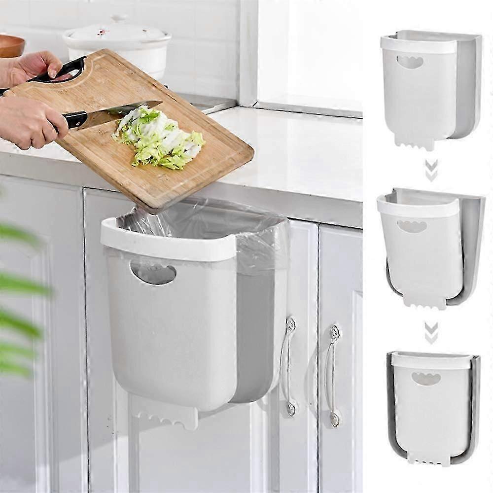 Kitchen Hanging Trash Can,Collapsible Small Garbage Bin For Kitchen Cabinet Cupboard Door