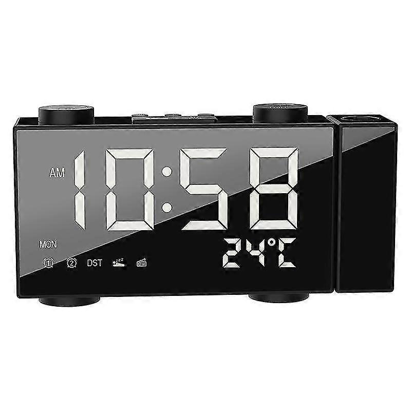 FM Radio Projection Alarm Clock Creative USB Home Electronic Clock