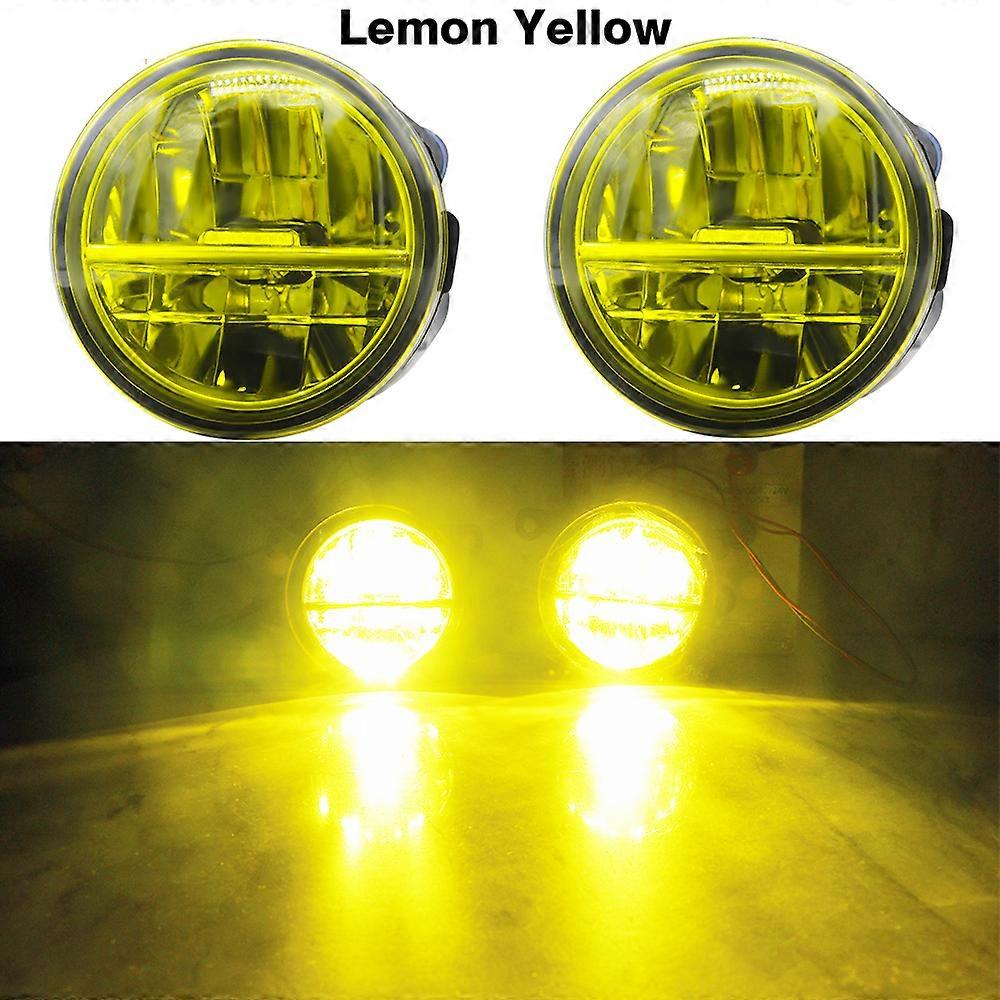 Applicable 2 X 30W H11 LED Fog Light Assembly 90MM Diameter Car Right + Left Angel Eye Fog Lamp Daylight DRL For Infiniti Q Q70 Q60