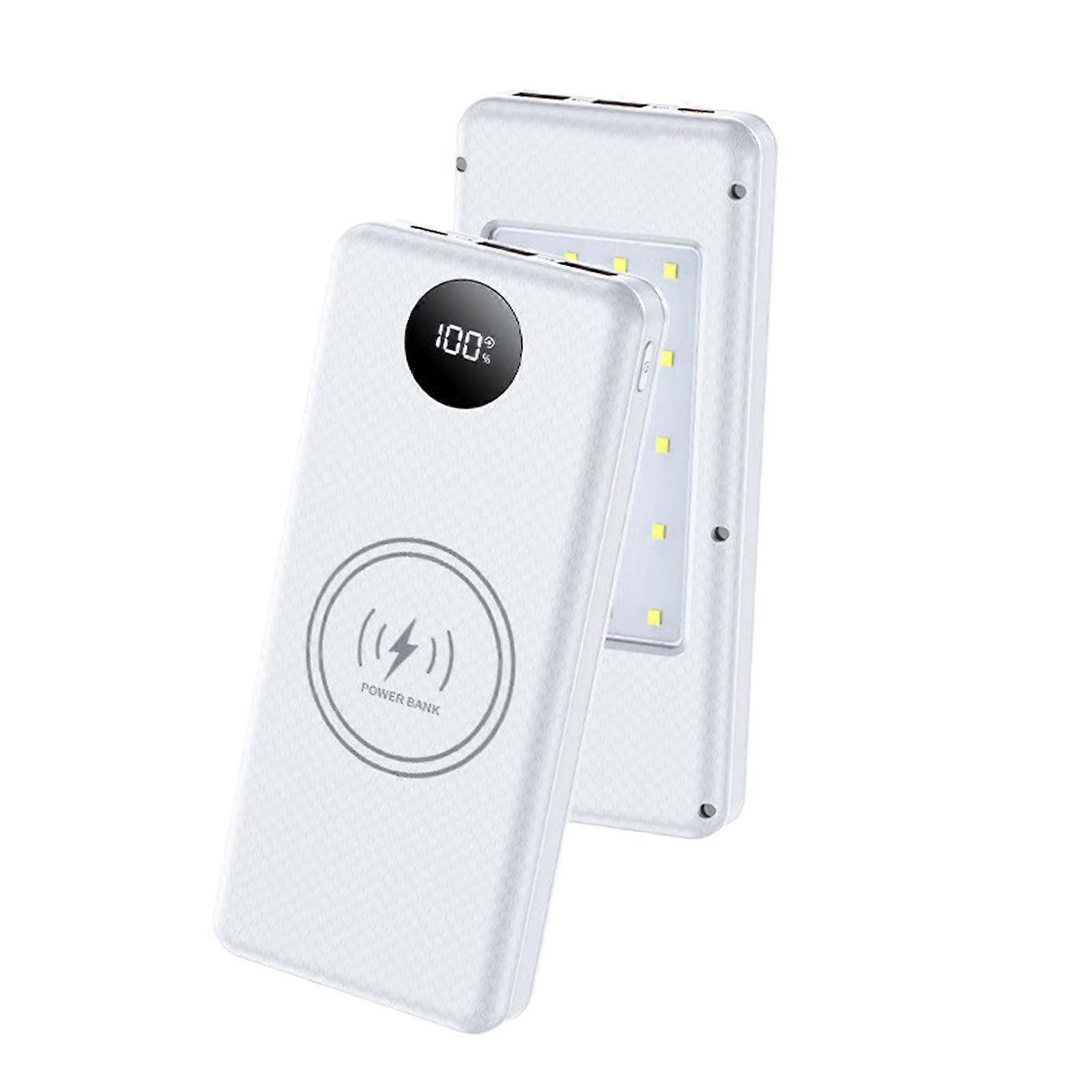 Portable USB Charging Holder Power Shell For 8x18650 Battery Holder, Digital Display, Camping Lights, White, 22.5W, 15W