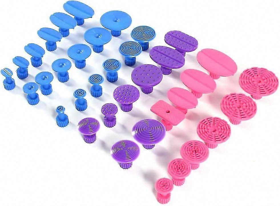 36pcs Car Dent Removal Pulling Tabs, Paintless Dent Repair Tools with Different Size Glue Puller Tabs for PDR Dent Suction