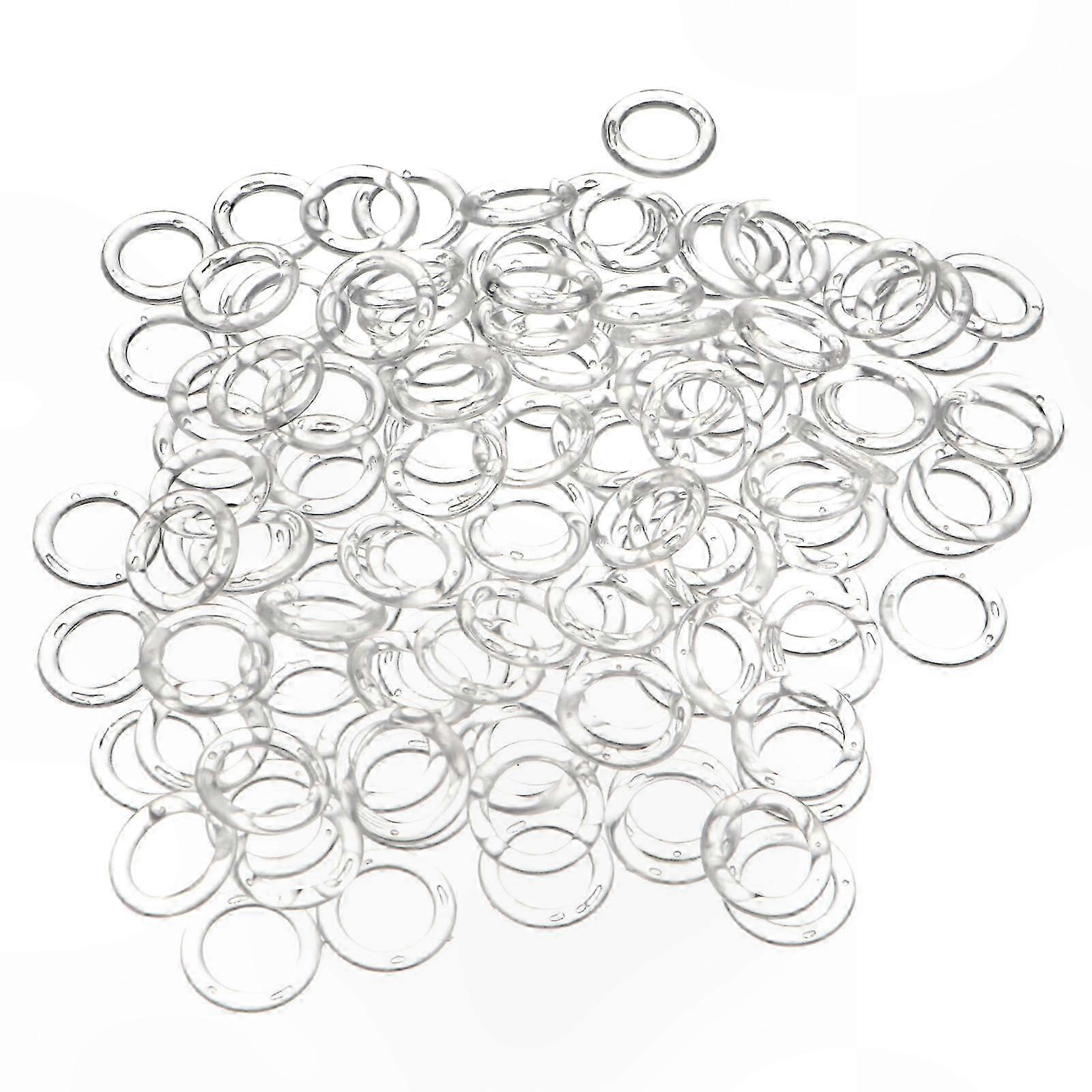 Transparent Roman Curtain Rings with Low Noise Design for Drapery, 100 Pack, Rod Protective
