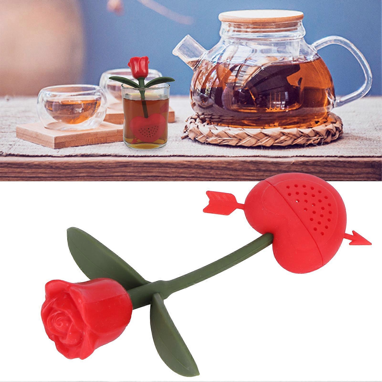 Rose Shaped Silicone Tea Infuser, Red, 35g Loose Leaf Filter