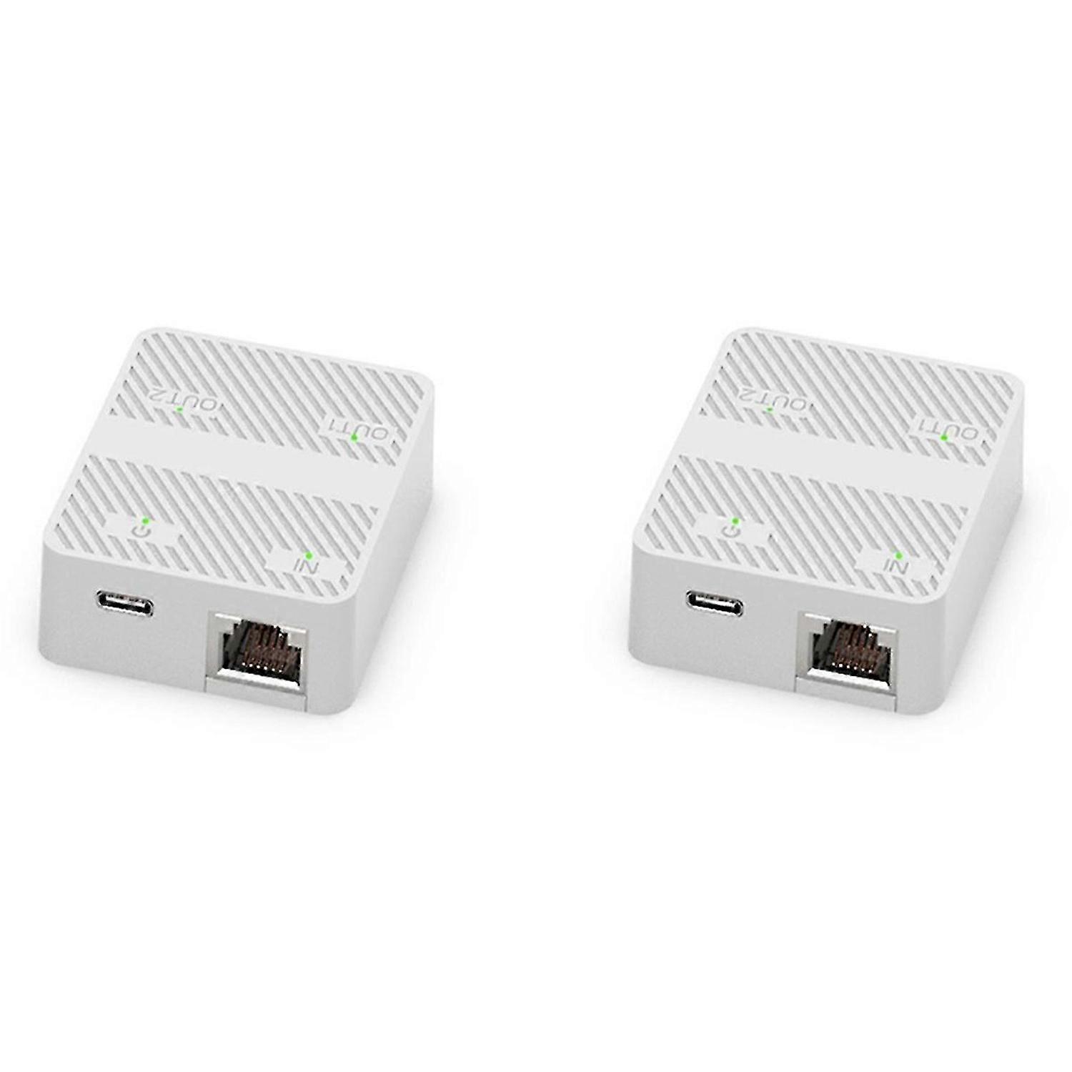 2 Port Gigabit Network Switch RJ45 Switch Network Splitter White