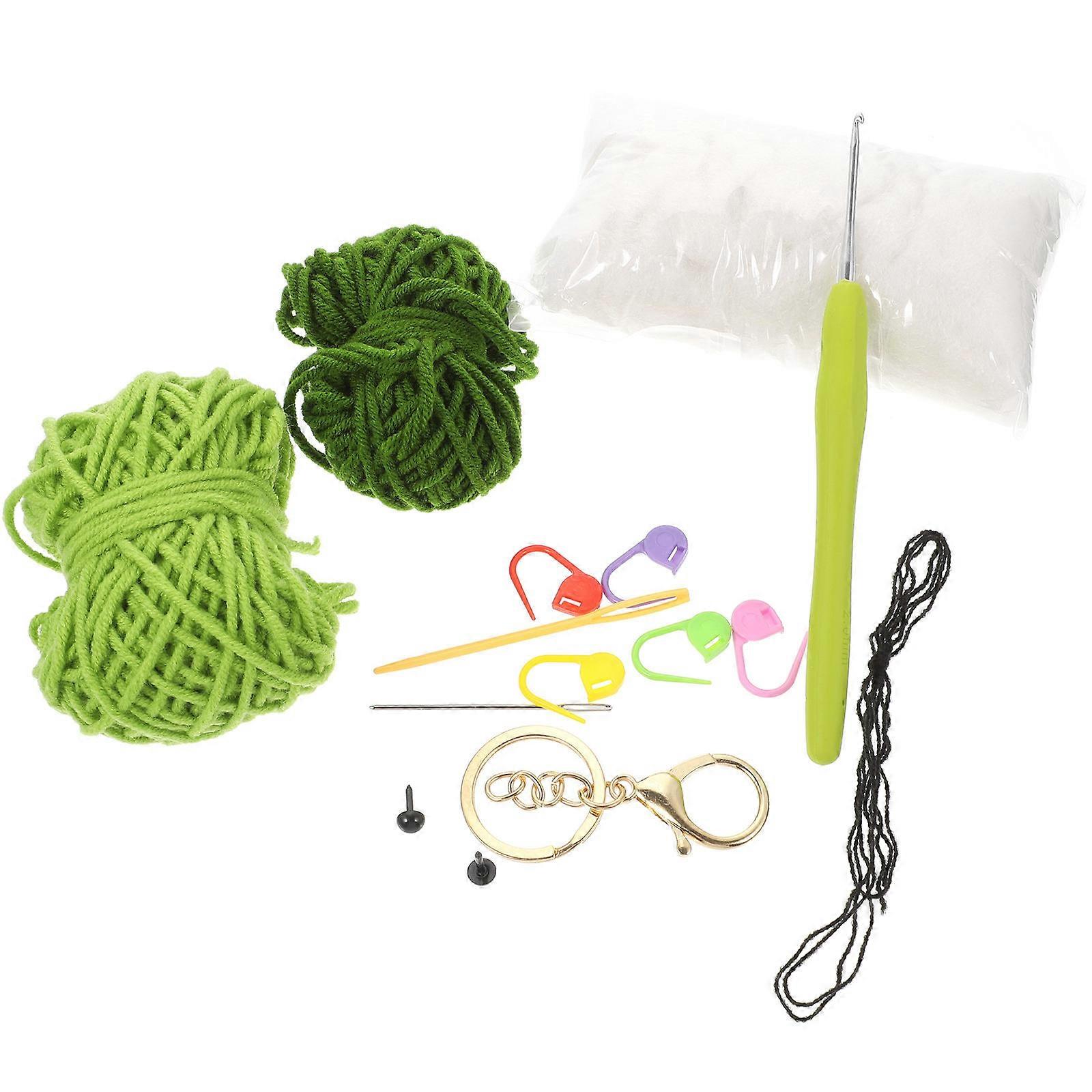 Knitted Keychain Supply for Embroidery 5Sets Dinosaur Shaped Sewing Kit