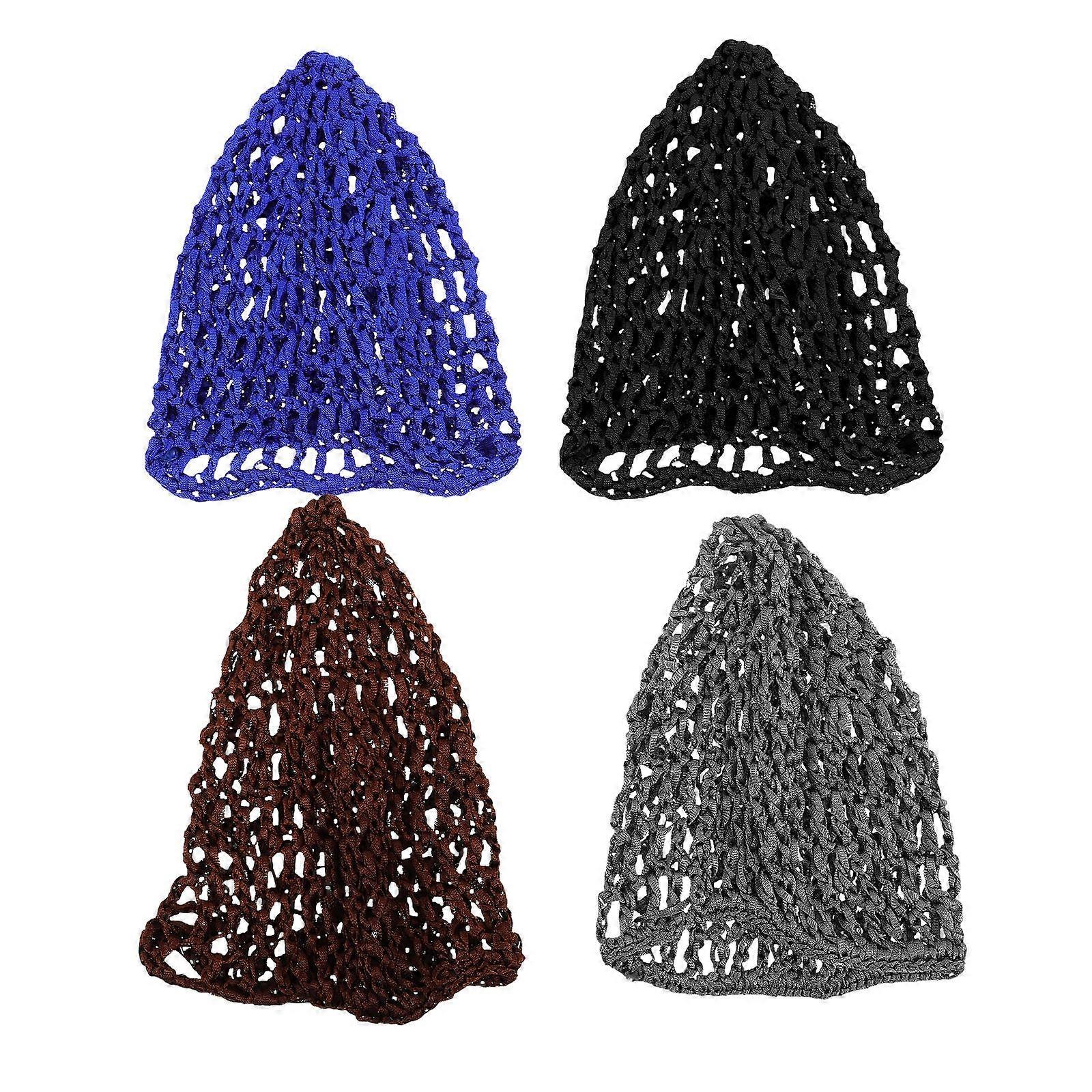 Crochet Hair Net Snood Cap for Sleeping 25Pcs Mesh Rayon Hairnet Set