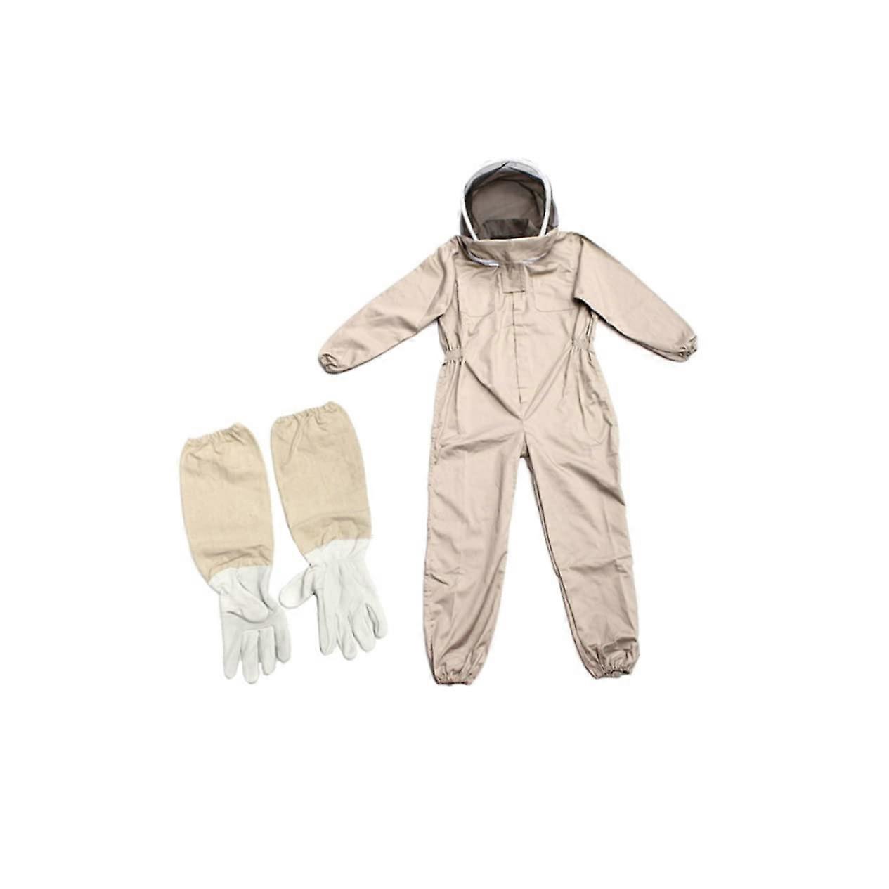 Beekeeping Suit OnePiece With Gloves for Adults Breathable Beekeeping Clothing for Men and Women Random Color