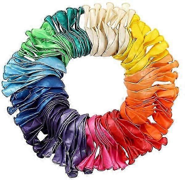 100 Balloons in Assorted Colors - Shimmering Multicolored