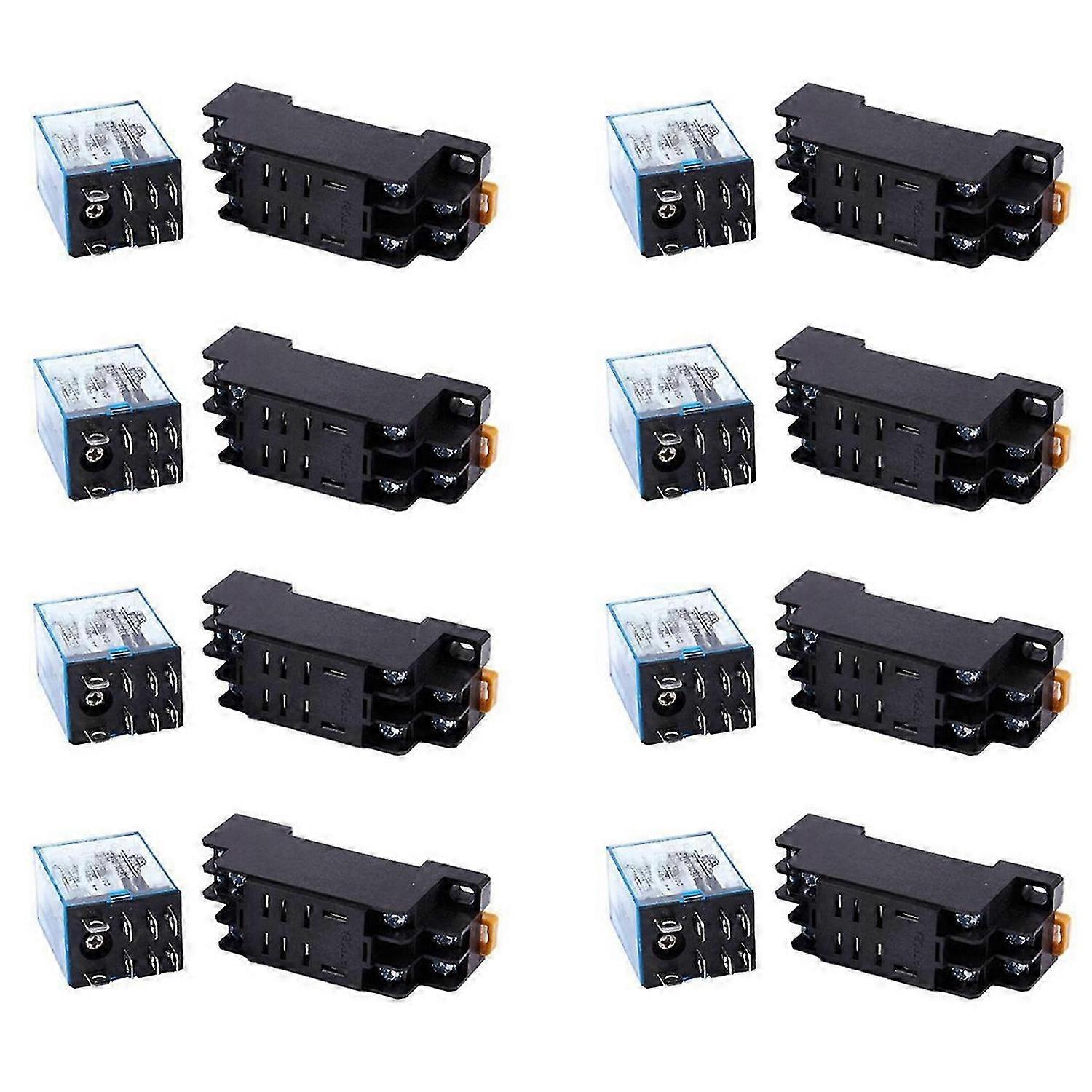 12V DC Coil Power Relay DPDT LY2NJ 10A With PTF08A Socket Base