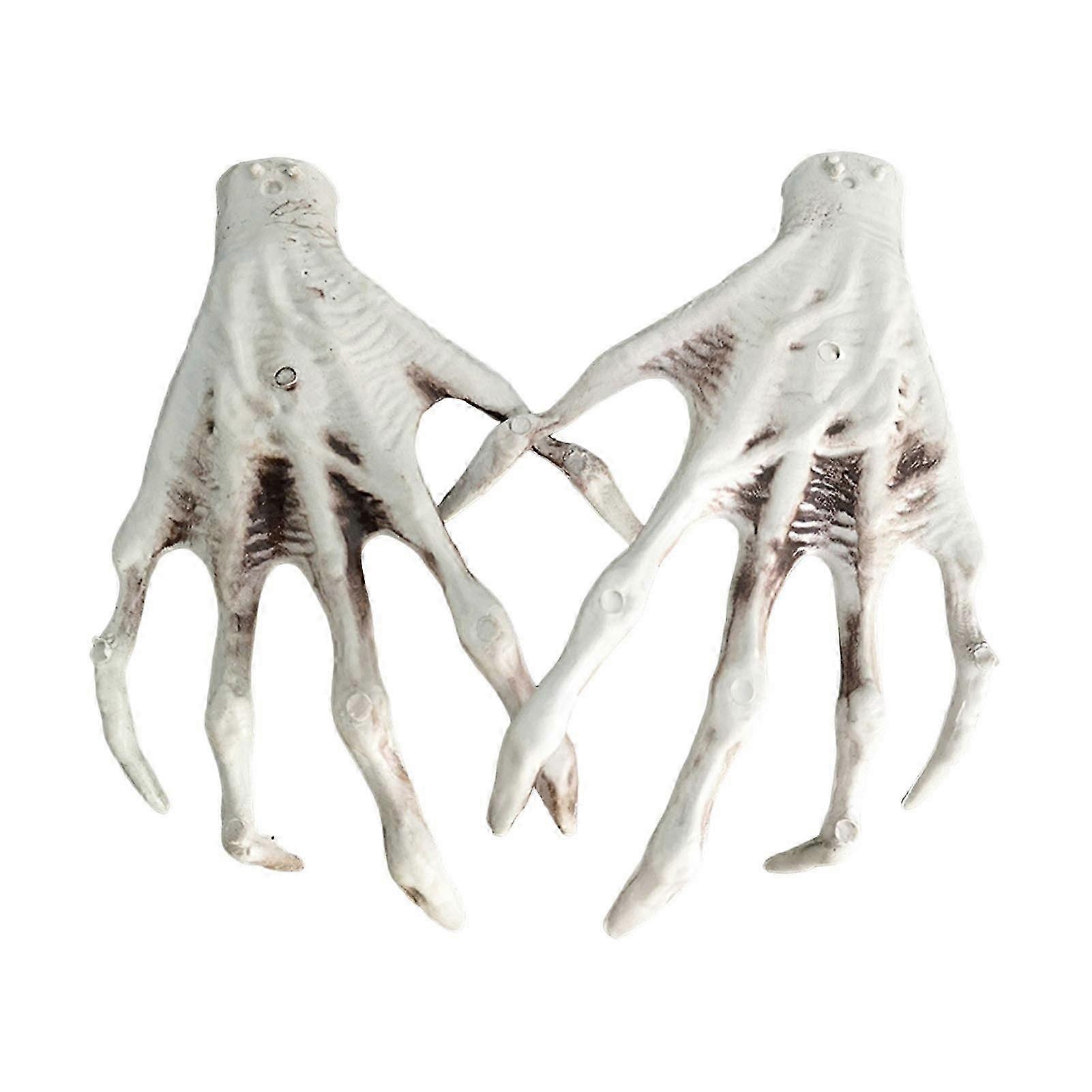 1 Pair Halloween Skeleton Hand Realistic Life Size Reusable Haunted House Ghost Festival Spooky Props Holiday Decoration Zombie Hand Party Supplies