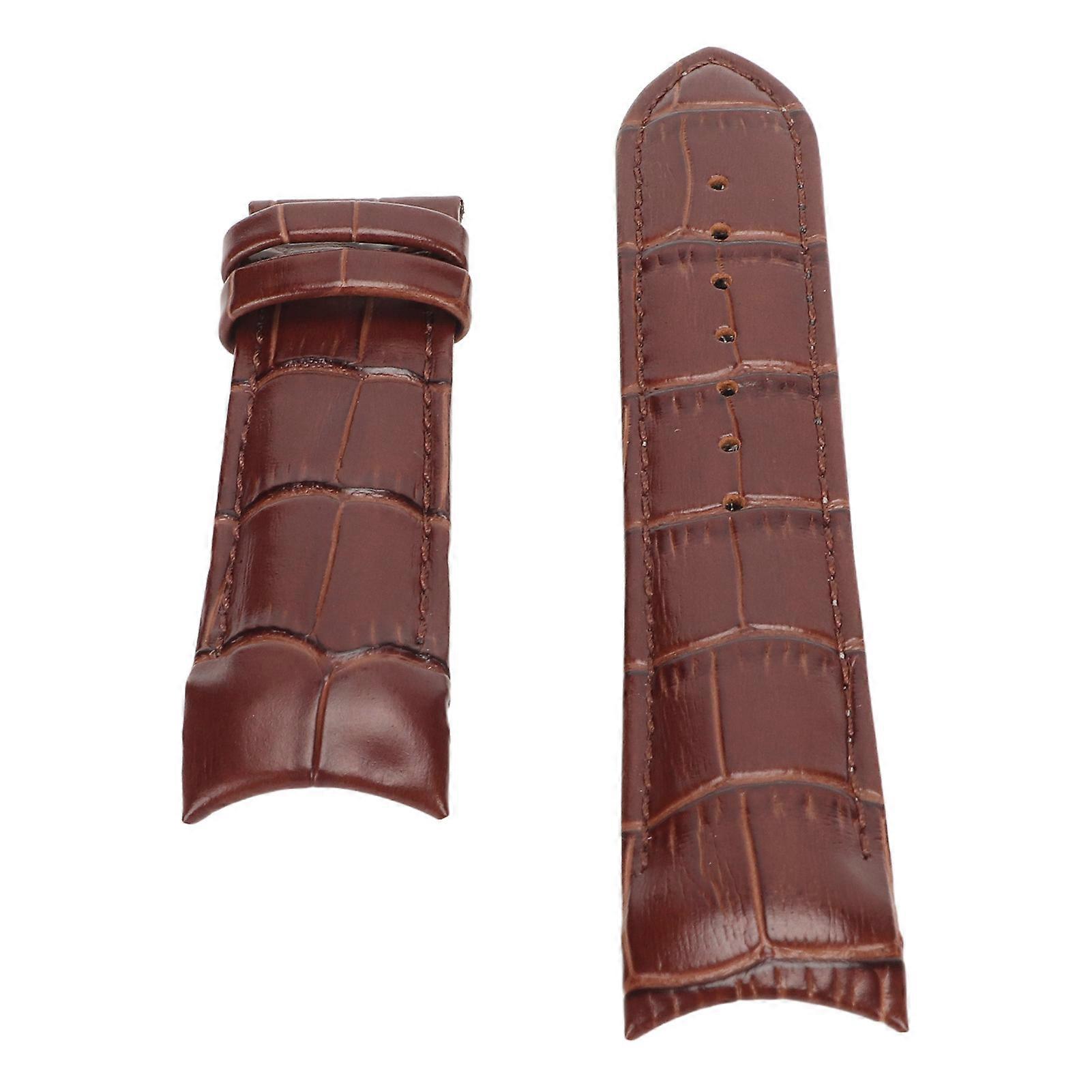 PU Leather Quick Release Watch Band 22mm 20mm Brown Strap