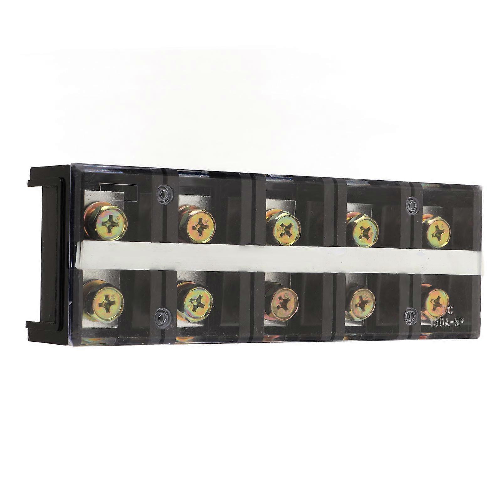 Bornier de séparation de fils 150 A 600 V, bornier double rangée épaissi avec couvercle transparent pour éclairage de pont, 5 positions (2005)