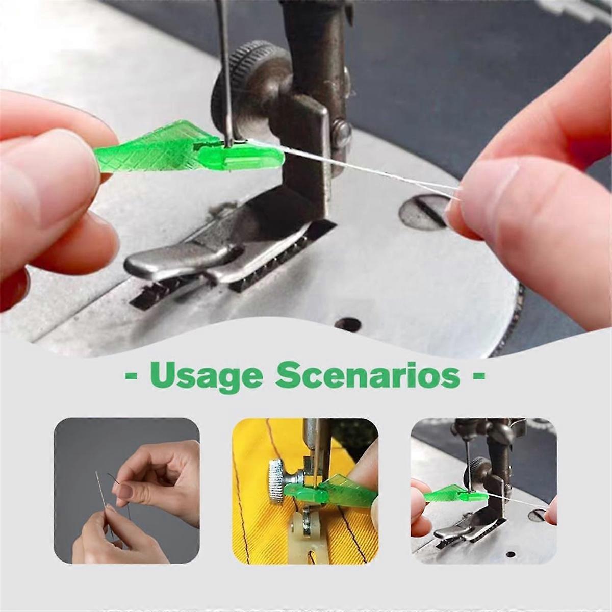 200Pcs Fish Mouth Sewing Machine Needle Threader, (Large + small)