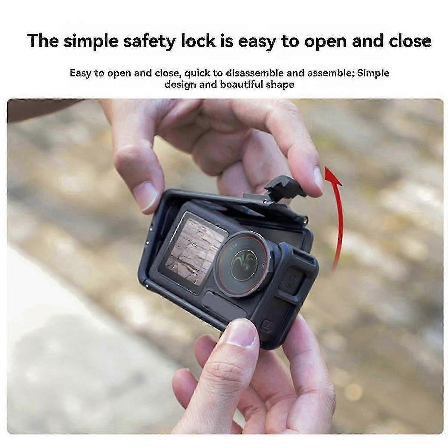 2 In1 Camera Frame Cage with Sunshade Anti Fall Protective Housing Case for ACTION 5 Pro / 4 / 3