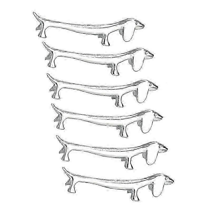 6 Pcs Chopsticks Rest Little Dog Chopsticks Holder Dachshund Zinc Alloy fork Stand Spoon Tableware