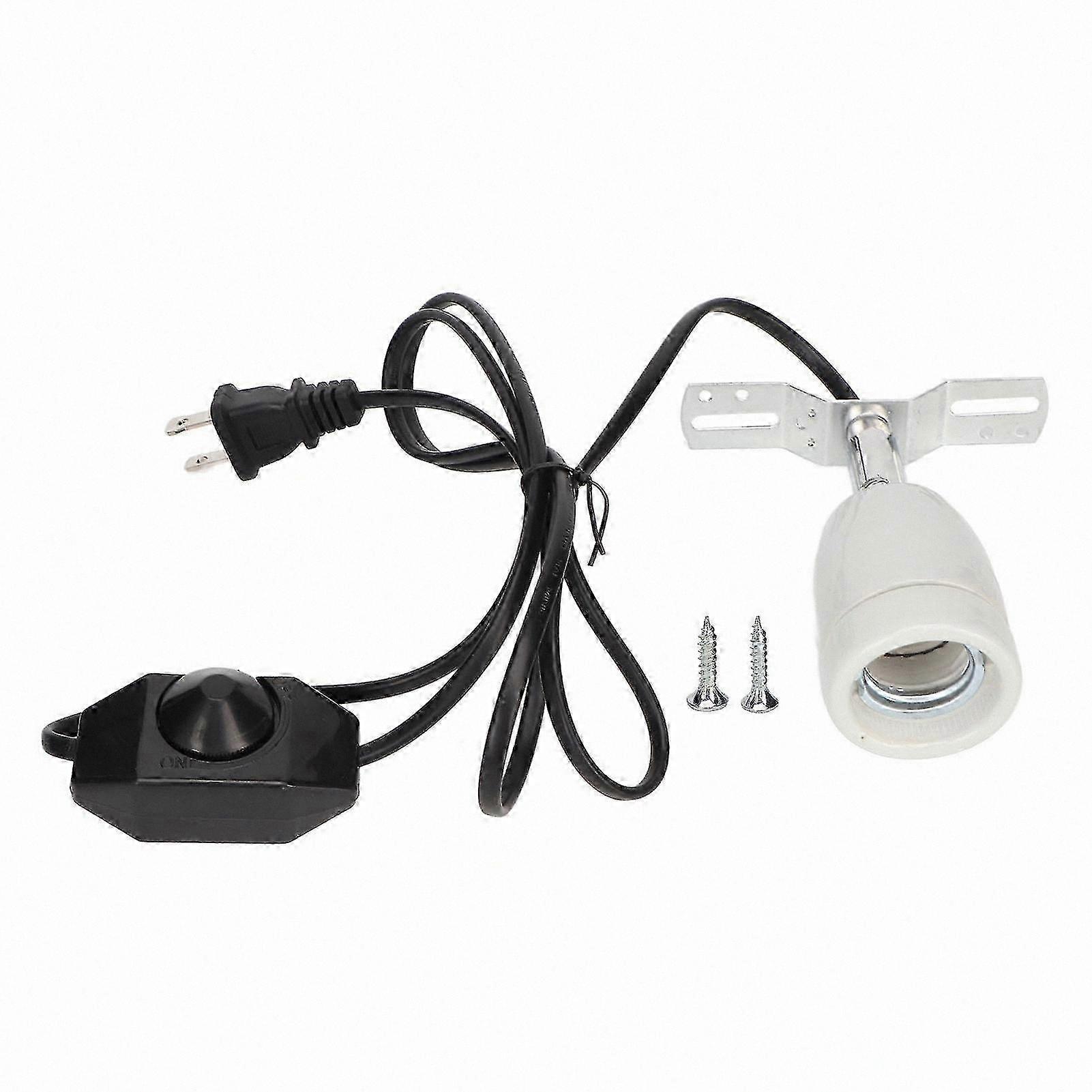 E27 Ceramic Heat Lamp Base with Adjustable Holder for Reptile Warmth Needs