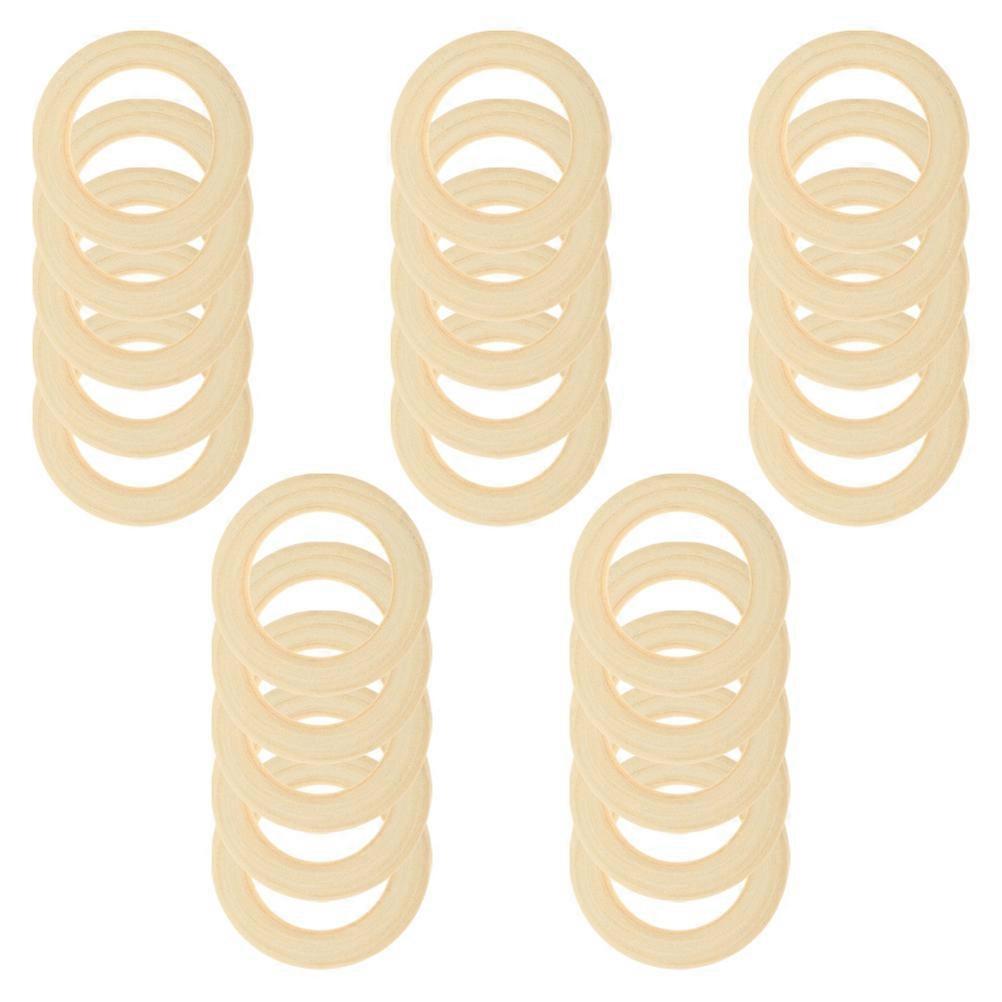 Smooth Wooden Rings for DIY Crafts Hand-Made Macrame Rings 25Pcs
