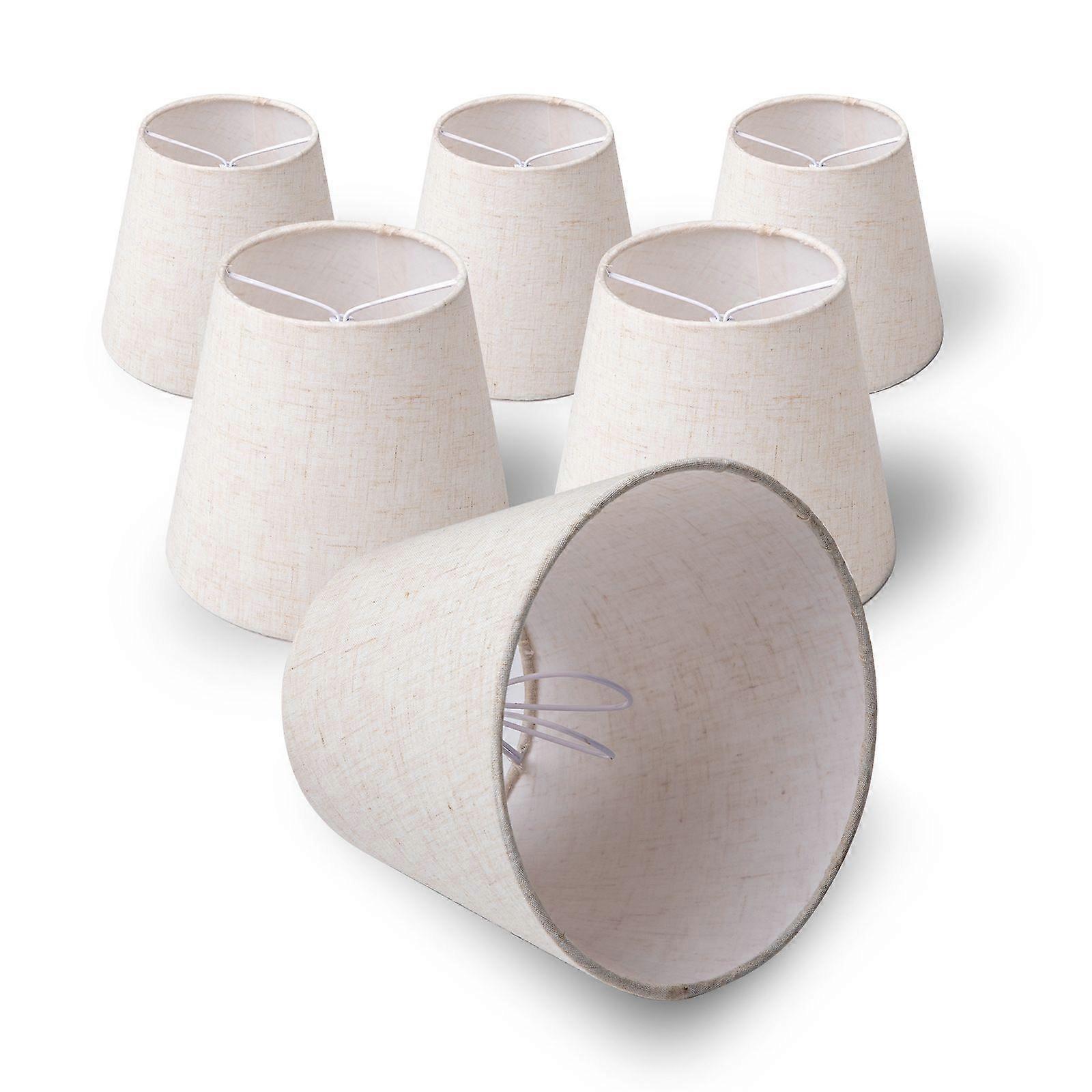 6pcs chandelier wall lampshade fabric table lampshade creative clip bulb lampshade hotel horizontal wall lamp shell PVC lamp