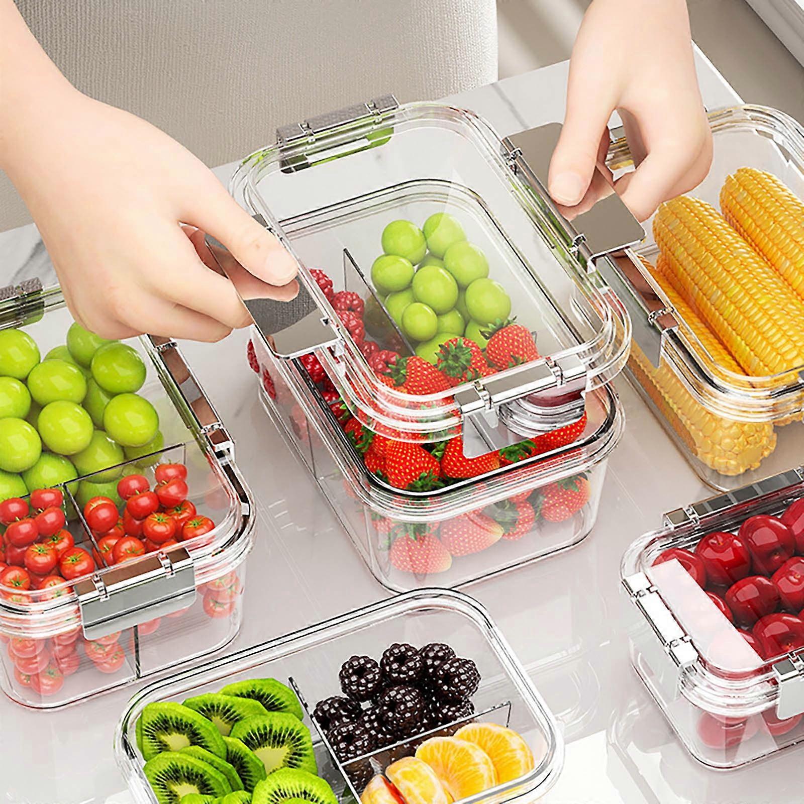 1100ml/37oz Large Glass Food Container with Locking Lid, BPA Free - Ideal for Storing Food, Fruits, Vegetables, Baking Casserole, Lasagna, Roasting