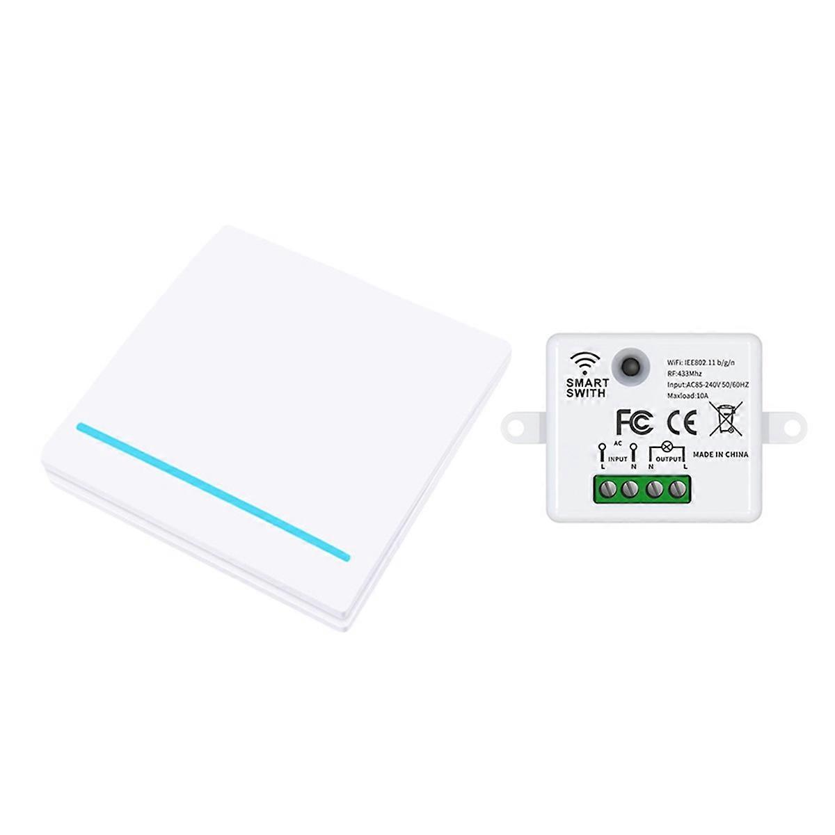 Tuya Wifi RF433Mhz Smart Wireless Switch for Lamp LED White