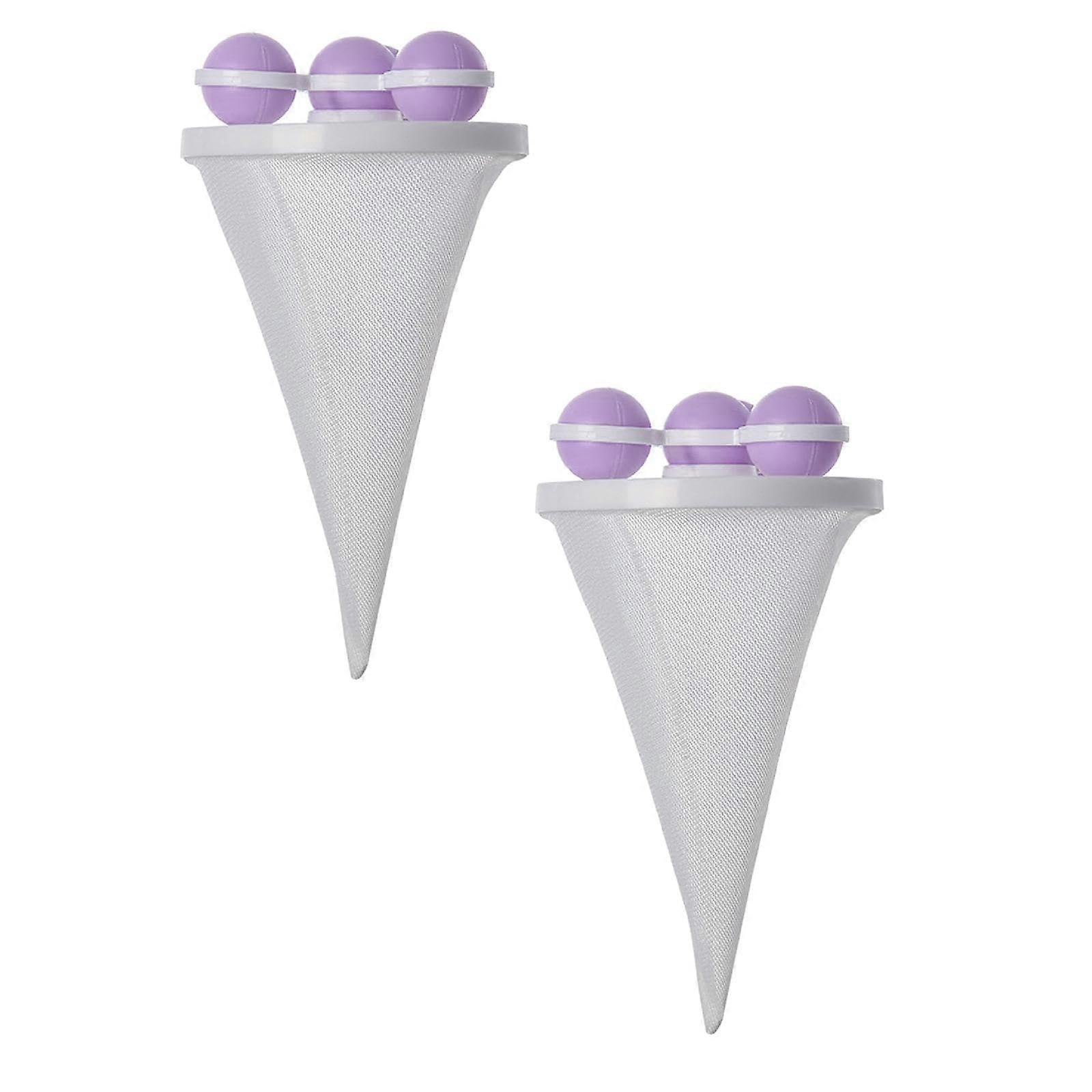 Washing Machine Lint Catcher Pet Hair Remover, Reusable Floating Filter Mesh Bag For Laundry, Purple, 2 Pieces