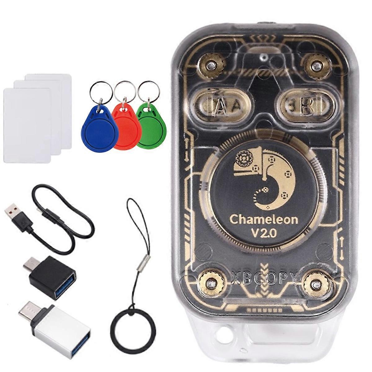Chameleon V2.0 RFID Smart Chip Reader Emulator+3xUID Keychain/Card 125Khz 13.56Mhz Card Decode NFC D