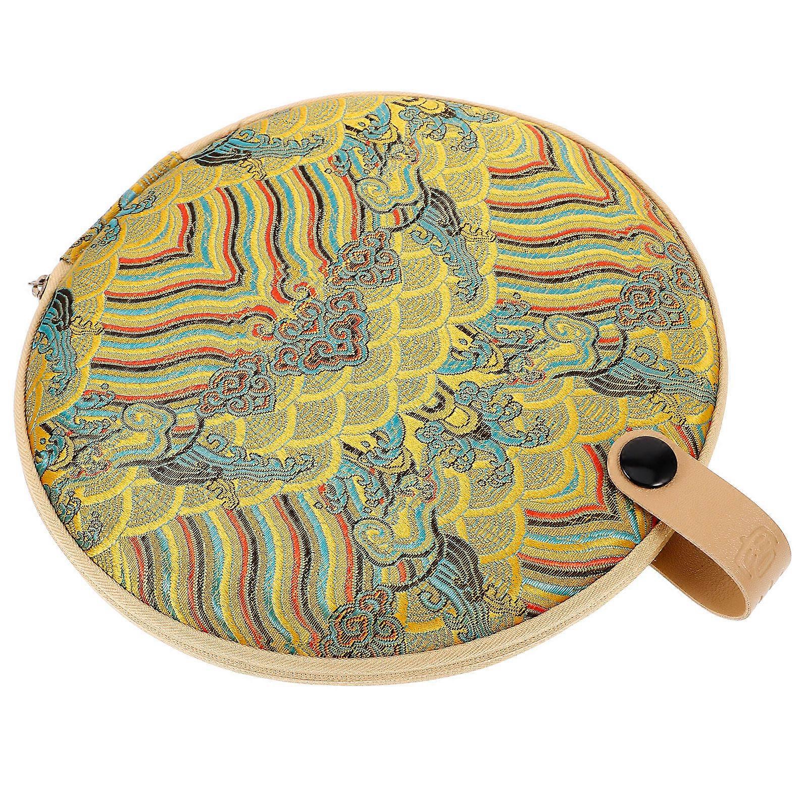 4Pcs Flat Round Tea Cake Bag Portable Use Compact Elegant Design Storage Pouch For Tea Cakes And Small Items