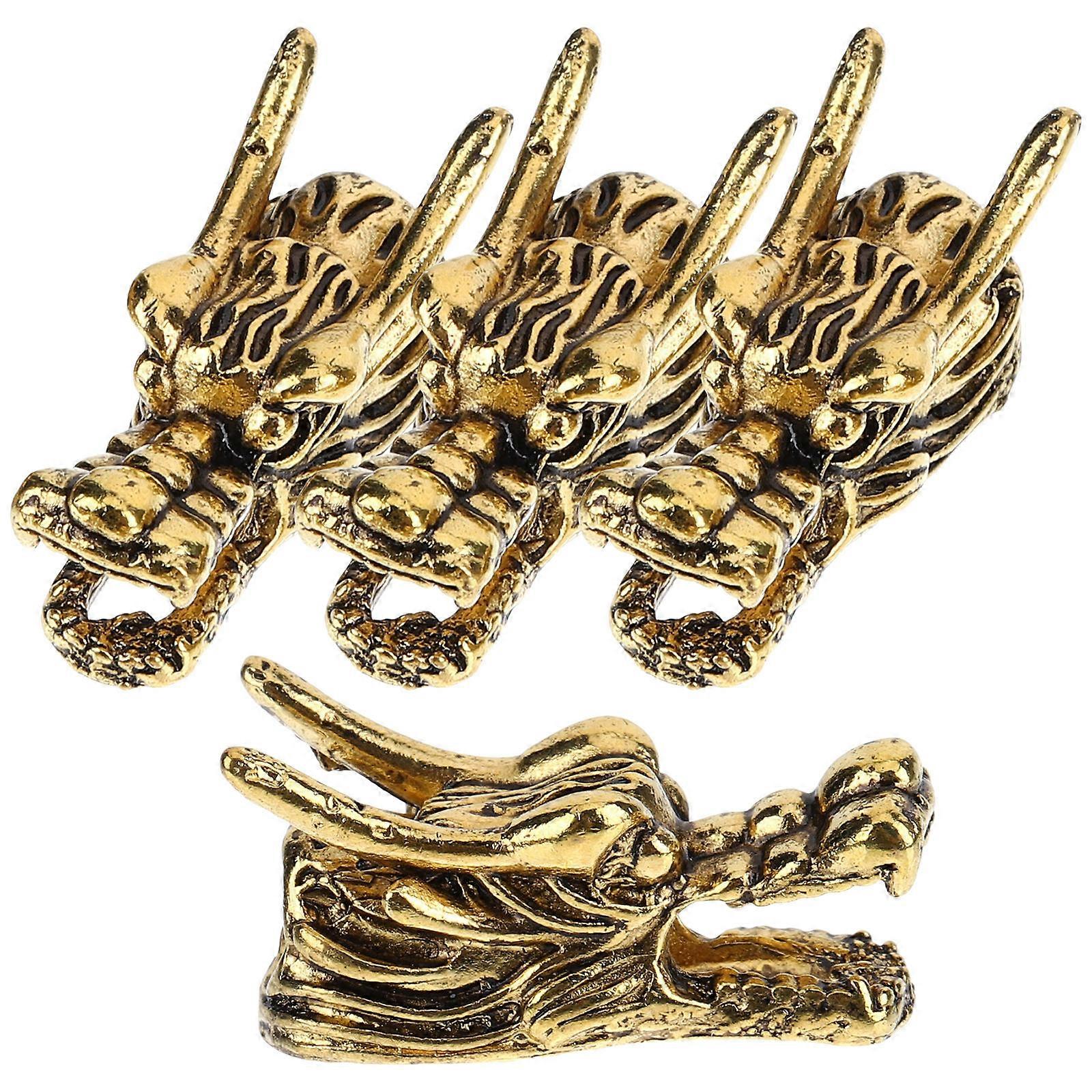 Retro Dragon Head Charms 10 Pcs Jewelry Making Connector Ideal For DIY Projects With Golden Finish