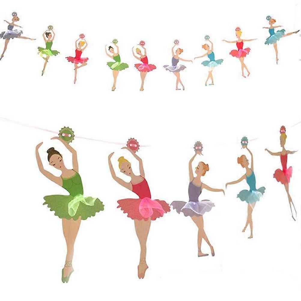 Party Banner Decoration Using 3Pcs Ballet Girl Paper Garland for Events