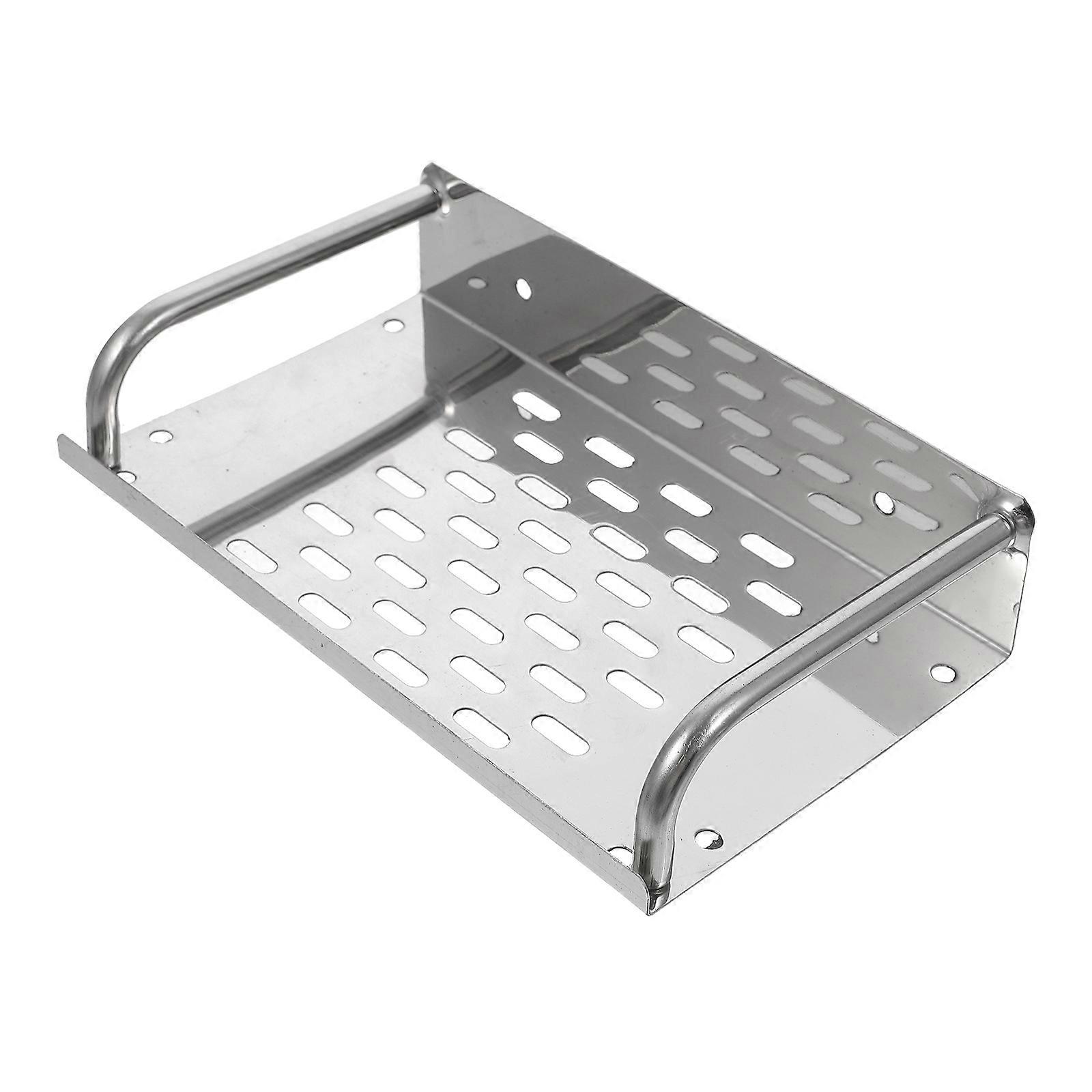 Bathroom Wall-Mounted Shelf Storage Rack for Storage 2Sets Silver