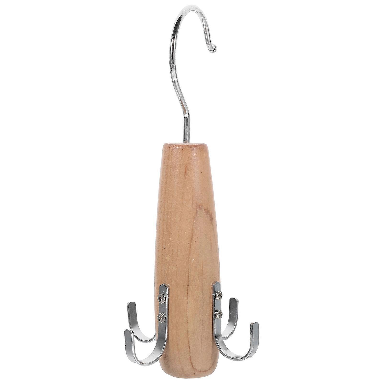 Wooden Scarves Storage Rack 3Pcs Multifunction Creative Design Organizer 360 Degree Rotating For Home Office