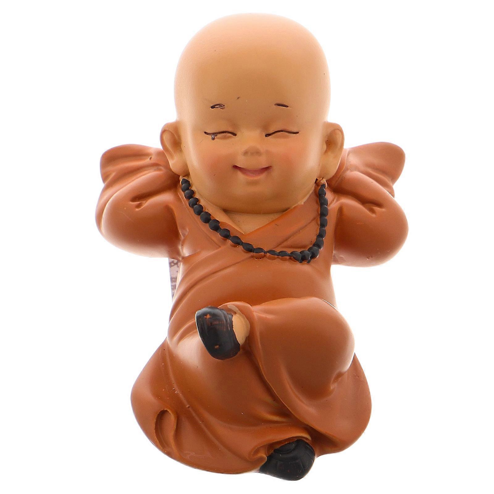 Resin Monk Crafts Figurine for Car Dashboard 2Pcs Ornament