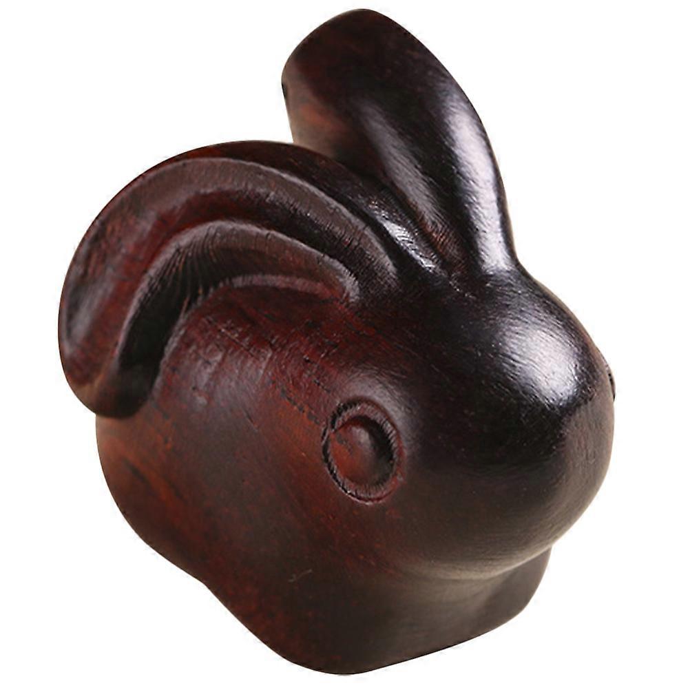 Dark Red Wooden Rabbit Charm for DIY Keychain Hanging 2Pcs Ornament