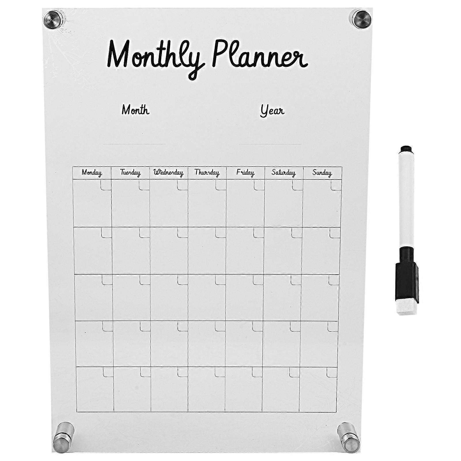 Clear Acrylic Message Board for Home Planning 1Set Weekly Reminder Board