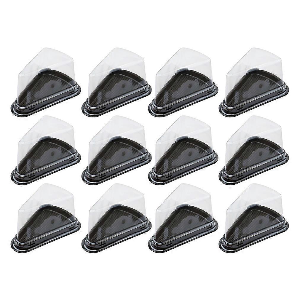 Dessert Boxes Transparent Triangle Mousse Cake Boxes For Cheesecake Bakery Sealing Non-slip Base 100Pcs