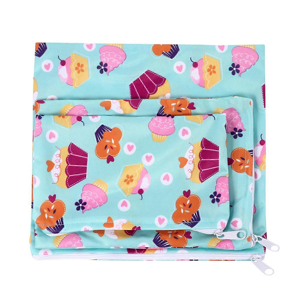 Waterproof Snack Bag Set For Storing Sandwiches And Snacks In Green Color Measuring 22.5X20.5CM Ideal For Daily Use 2 Sets