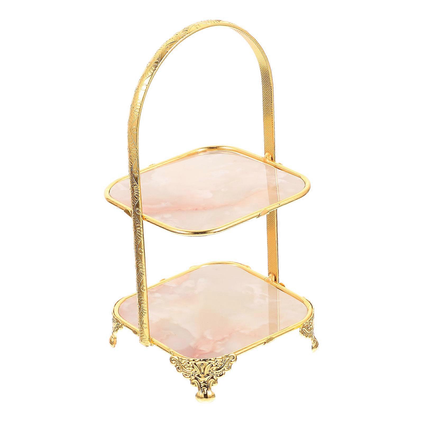 Multi-Layer Dessert Tray for Cake Serving Gold 4Pcs Portable Stand