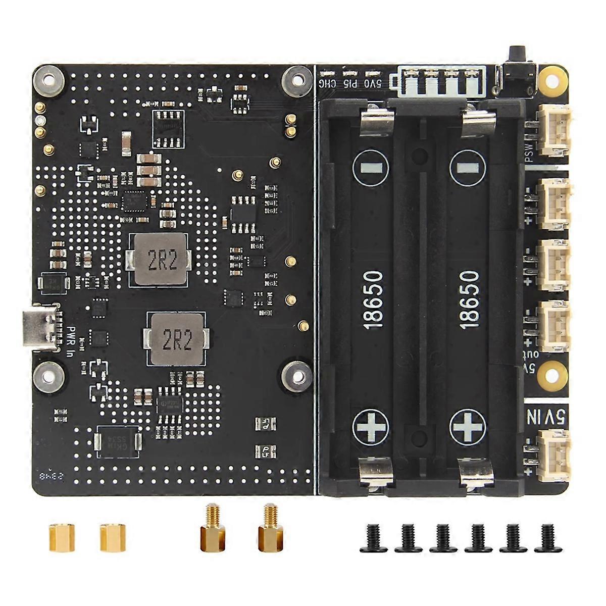 For 5 18650 UPS, X1201 V1.1 Power Management Board with Auto Power on for Pi 5