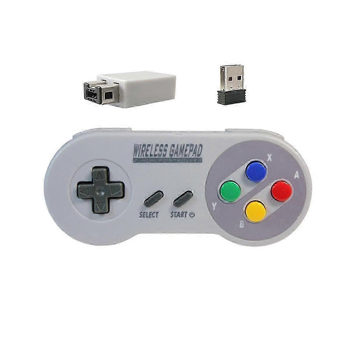 Game Controller Wireless 2.4G Gamepad Joypad Joystick Compatible for SNES Mini PC Windows NS Switch Colorful Button