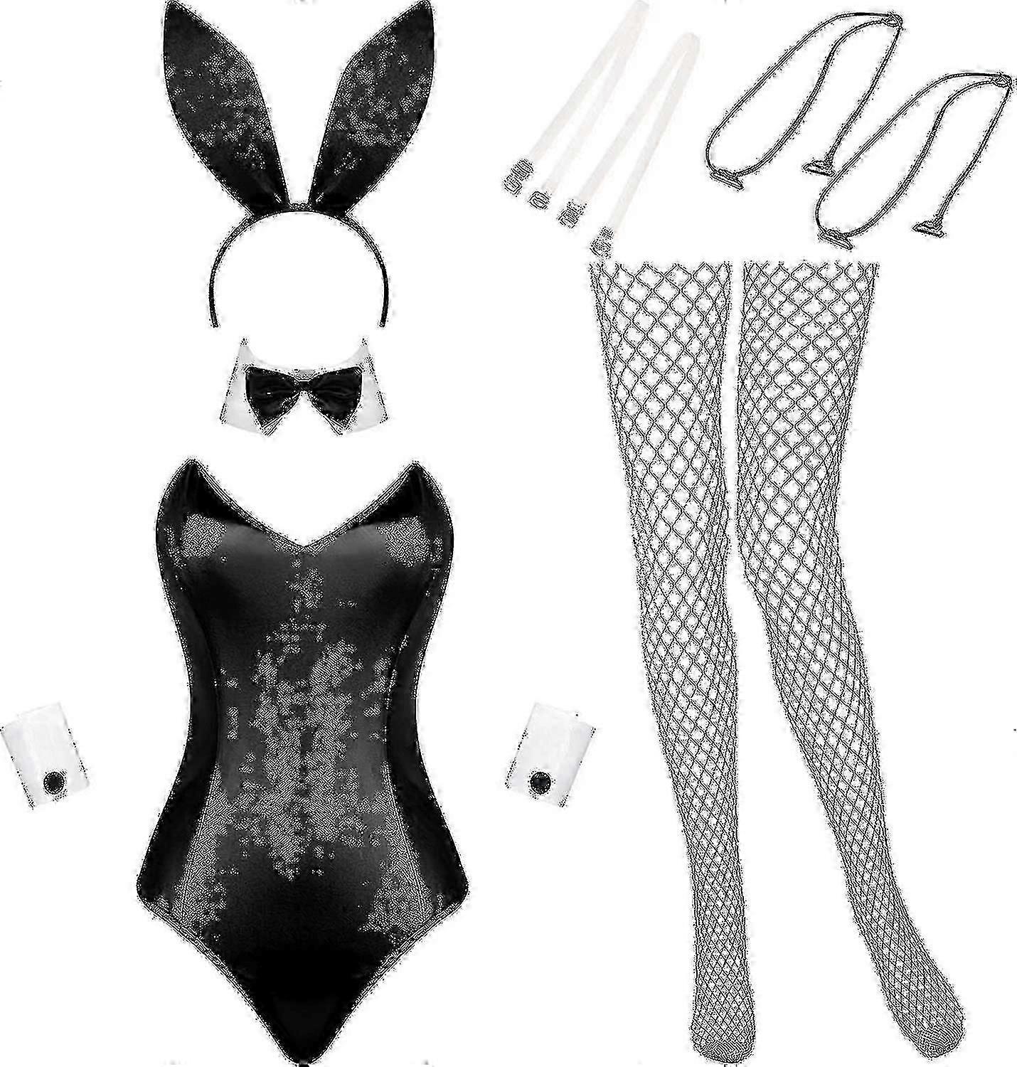 バニーコスチューム女性ランジェリーとテールボディスーツロールプレイウサギコスチュームセットハロウィーンクリスマスコスチュームZ用